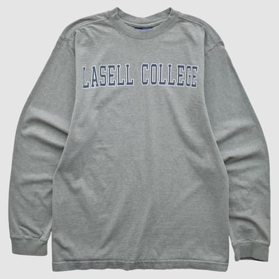 Lasell Lasers Jansport 2000s Long Sleeve T-shirt - Heather Gray - M by Fanatics Real Vintage