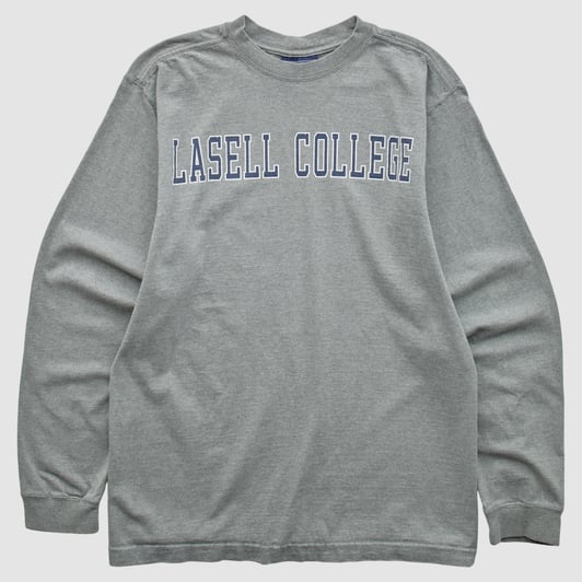Lasell Lasers Jansport 2000s Long Sleeve T-shirt - Heather Gray - M by Fanatics Real Vintage