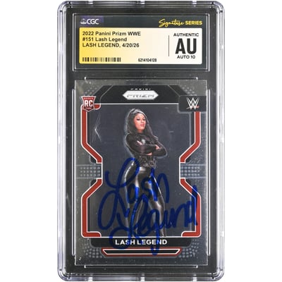 Lash Legend WWE Autographed 2022 Panini Prizm WWE #151 CGC Fanatics Witnessed Authenticated AUTO 10 Rookie Card