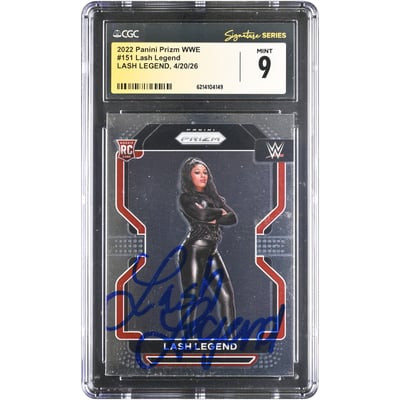 Lash Legend WWE Autographed 2022 Panini Prizm WWE #151 CGC Fanatics Witnessed Authenticated MINT 9 Rookie Card