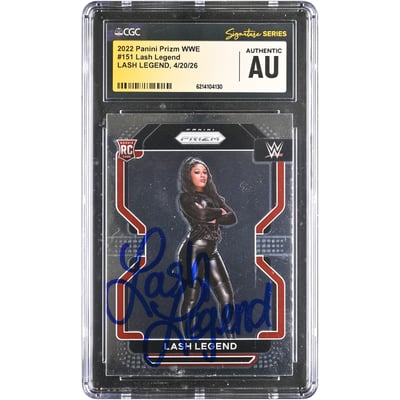 Lash Legend WWE Autographed 2022 Panini Prizm WWE #151 CGC Fanatics Witnessed Authenticated Rookie Card