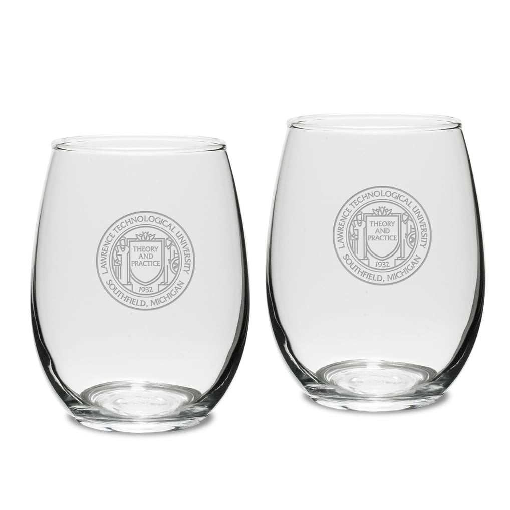 Lawrence Technological University Blue Devils Team Design Two-Piece 15oz. Stemless Wine Glass Set