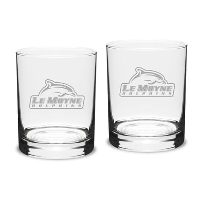 Le Moyne Dolphins 14oz. 2-Piece Classic Double Old Fashioned Glass Set