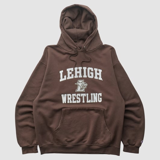 Lehigh Mountain Hawks Champion 2000s Hooded Pullover Sweatshirt - Brown - XS by Fanatics Real Vintage