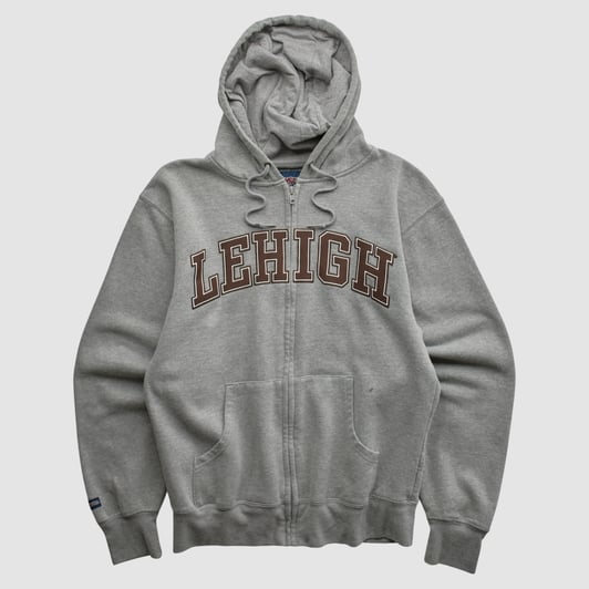 Lehigh Mountain Hawks Jansport 2000s Hooded Full Zip Sweatshirt - Gray - XS by Fanatics Real Vintage