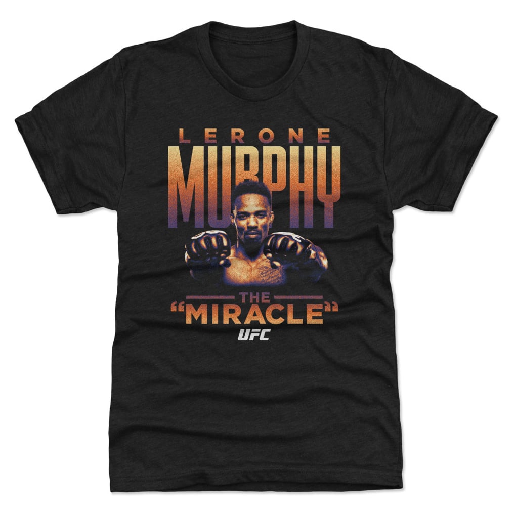Lerone Murphy UFC 500 Level Premium Retro Bitmap Tri-Blend T-Shirt - Heather Black