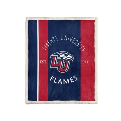 Liberty Flames Pegasus Block Stripe 50" x 60" Ultra Cozy Sherpa Blanket