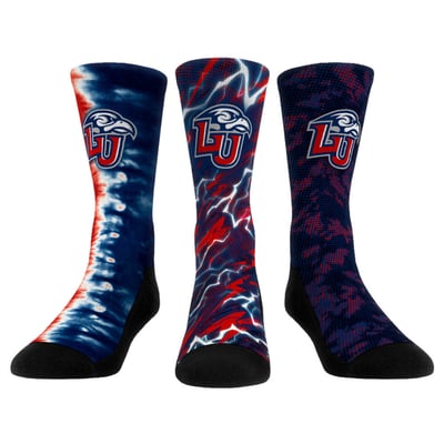 Liberty Flames Rock Em Unisex Three-Piece Team Tones Crew Socks Set