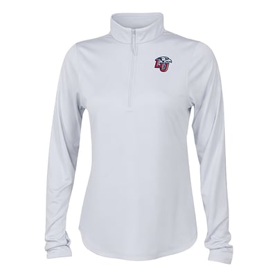  Liberty Flames Columbia Women's Fairway Breeze Quarter-Zip Pullover - White