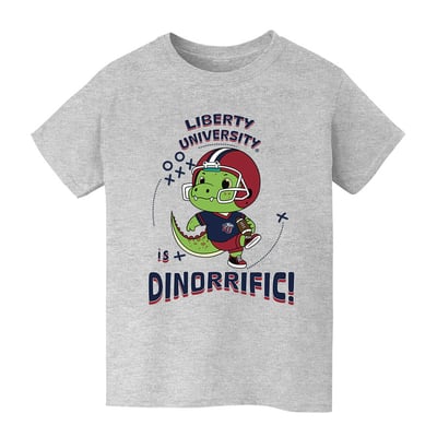 Liberty Flames Vive La Fete Youth Dinorrific T-Shirt - Gray