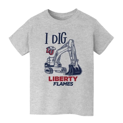 Liberty Flames Vive La Fete Youth Excavator T-Shirt - Gray