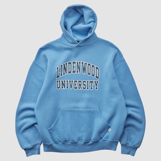 Lindenwood Lions Russell 2000s Hooded Pullover Sweatshirt - Light Blue - S by Fanatics Real Vintage