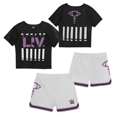  Liv Morgan Mitchell & Ness Toddler Play by Place Two-Pack T-Shirt & Shorts Set - Black/White