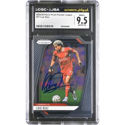 Luis Díaz Liverpool Autographed 2024-25 Panini Prizm Premier League #37 CGC Authenticated 9.5/10 Card