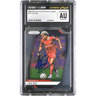 Luis Díaz Liverpool Autographed 2024-25 Panini Prizm Premier League #37 CGC Authenticated AUTO 10 Card
