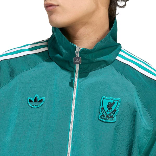 Liverpool adidas Terrace Icons Half-Zip Jacket - Green
