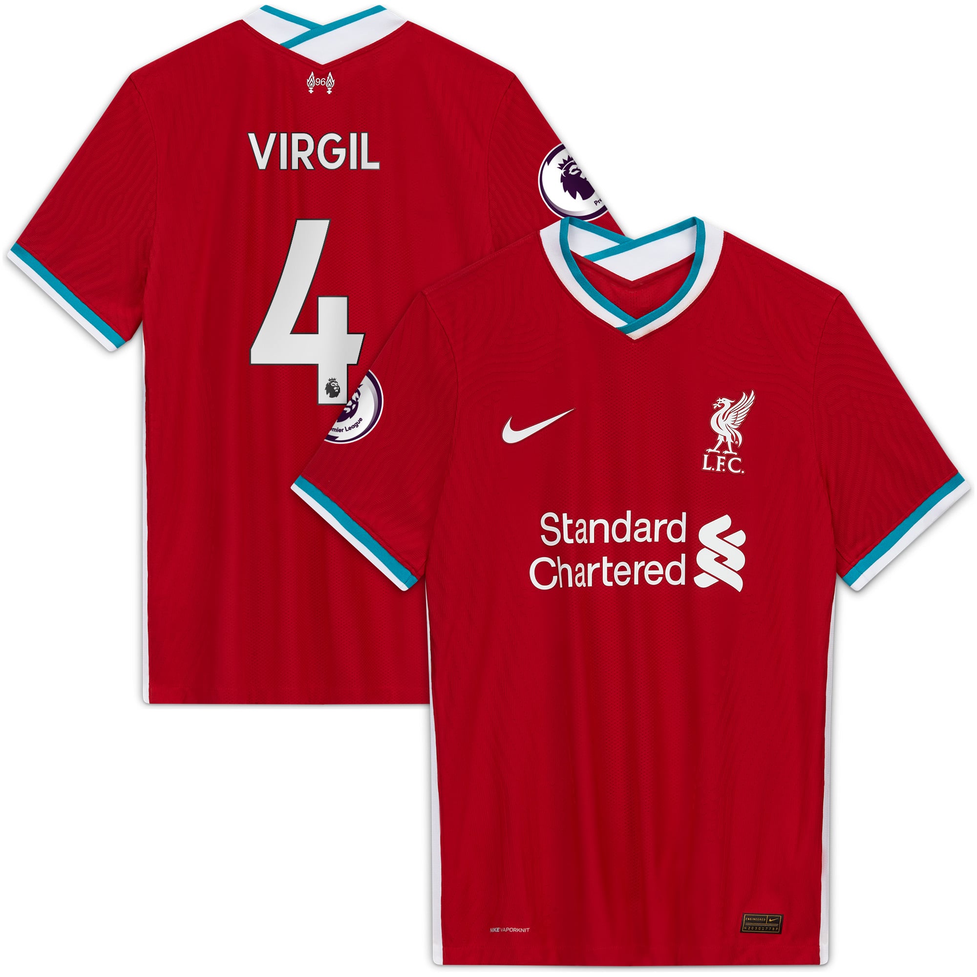 Virgil Van Dijk Liverpool Nike 2020/21 Home Authentic Player
