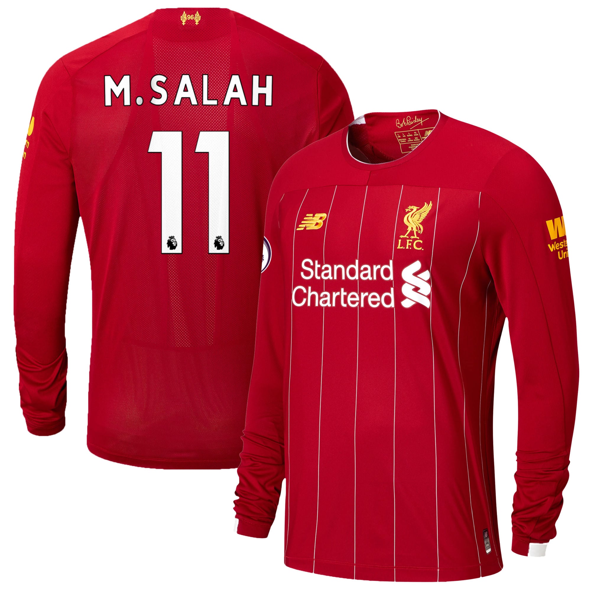 New Balance Liverpool M.Salah 11 サラー　長袖 Mohamed Salah Liverpool New Balance Youth 2019/20 Home Replica