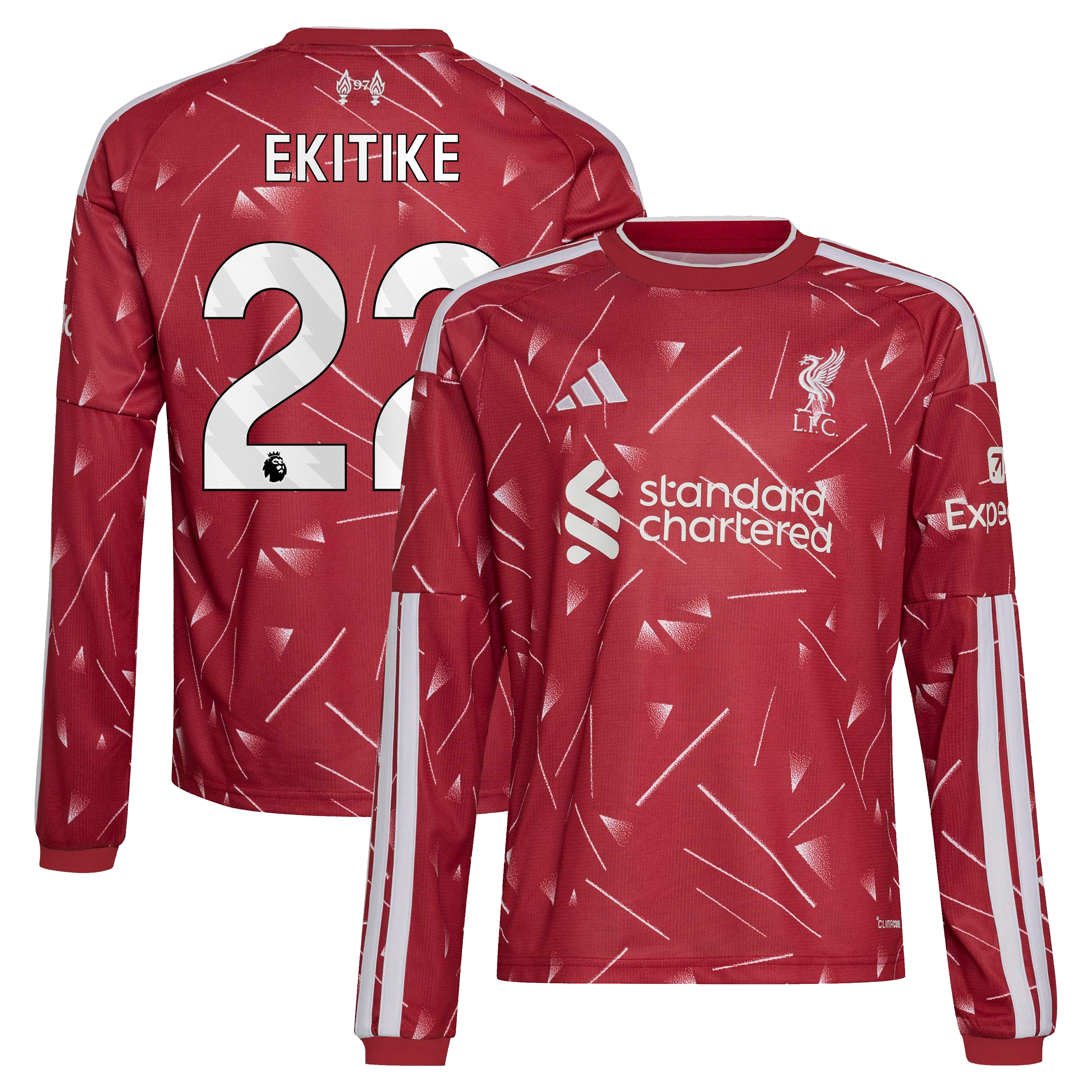 Hugo Ekitike Liverpool Youth 2026/27 Home Replica Long Sleeve Jersey Red