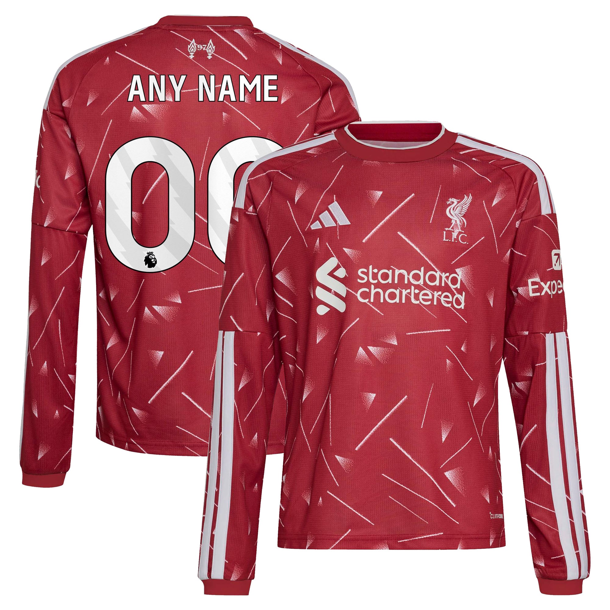 Liverpool adidas Youth 2026/27 Home Replica Long Sleeve Custom 
