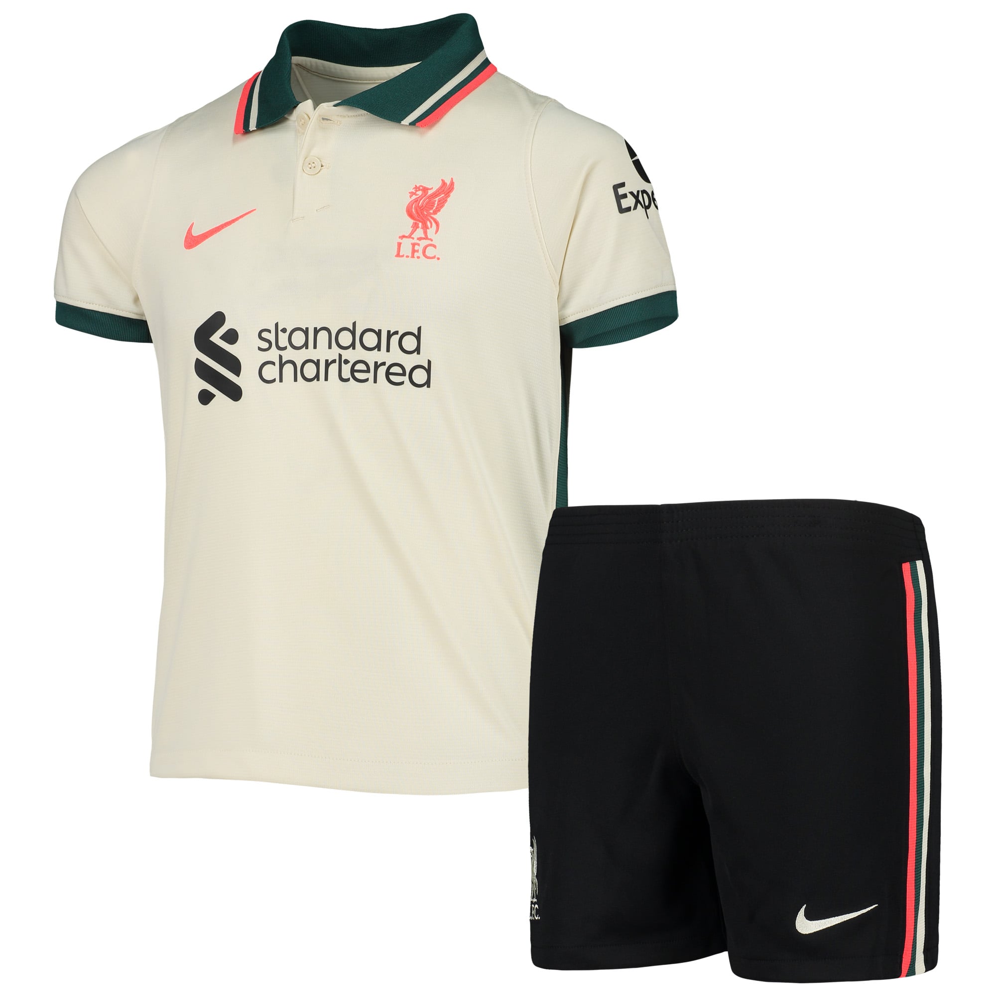 Liverpool Nike Youth 2021/22 Away Replica Kit - Tan
