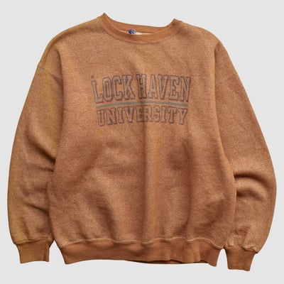 Lock Haven Bald Eagles Champion 2000s Pullover Sweatshirt - Clay - M by Fanatics Real Vintage