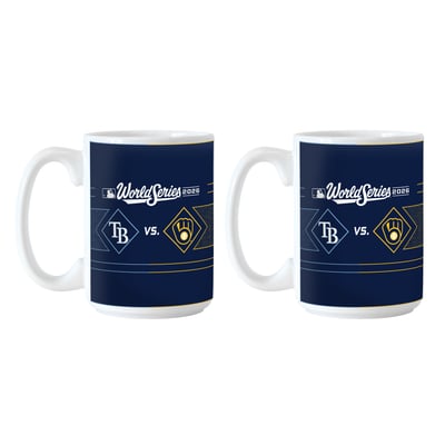 Logo Brands Milwaukee Brewers vs. Tampa Bay Rays 2026 World Series Matchup Two-Piece 15oz. Mug Set