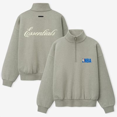 NBA Fear of God Classic Quarter-Zip Sweatshirt - Heather Gray