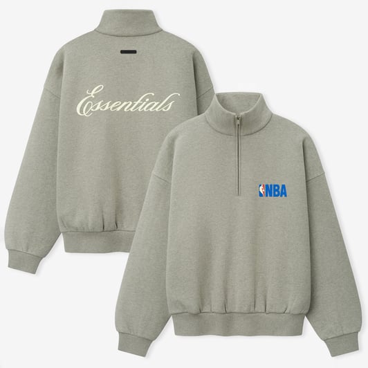 NBA Fear of God Classic Quarter-Zip Sweatshirt - Heather Gray