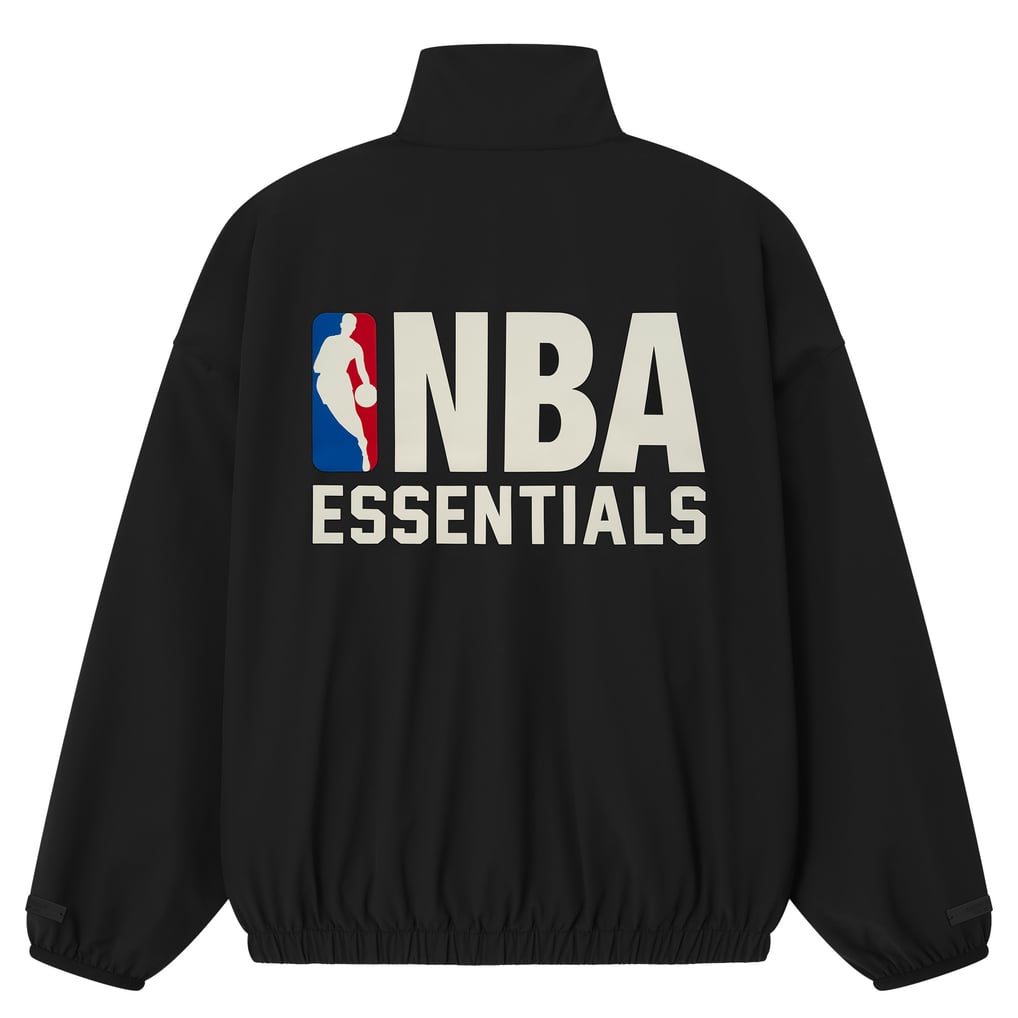 Unisex Fear of God x NBA Black Half-Zip Track Jacket