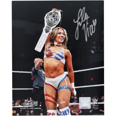 Lola Vice WWE Autographed Fanatics Authentic 8" x 10" Raising NXT Women's Title Photograph