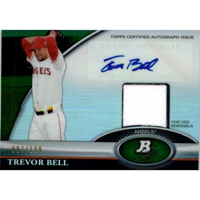 2011 Bowman Platinum Relic Autograph Green Refractors #TB Trevor Bell EXCH