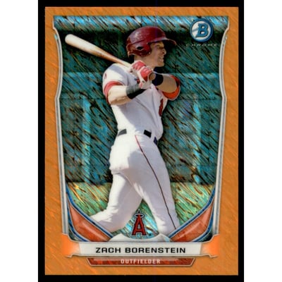 2014 Bowman Chrome Bowman Scout Top 5 Mini Orange Refractors #BMA2 Zach Borenstein