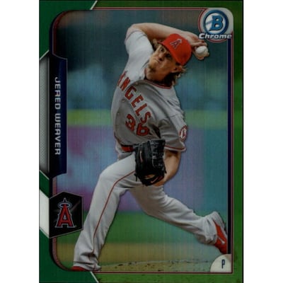 2015 Bowman Chrome Green Refractors #11 Jered Weaver