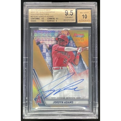 2019 Bowman Bowman's Best of 2019 Gold #B19-JAD Jordyn Adams Auto /50 BGS 9.5