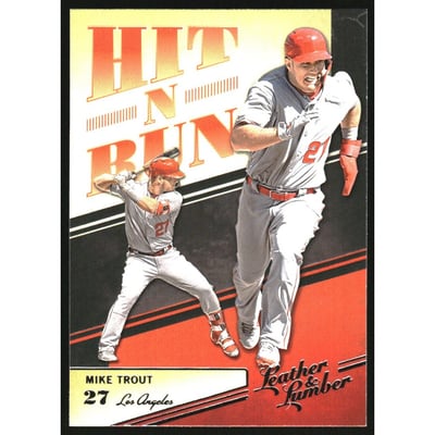 2019 Panini Leather and Lumber Hit-N-Run #5 Mike Trout
