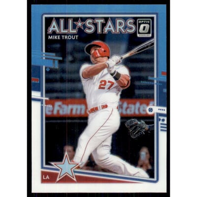 2020 Donruss Optic Carolina Blue and White #197 Mike Trout AS