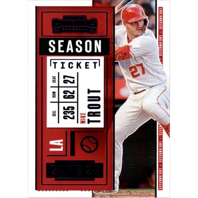 2020 Panini Contenders Season Ticket Purple #94 Mike Trout