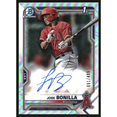 2021 Bowman Chrome Prospect Autographs Refractors #CPAJBO Jose Bonilla