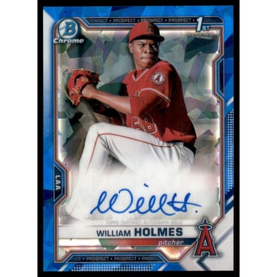 2021 Bowman Chrome Sapphire Prospect Autographs #BSPAWH William Holmes