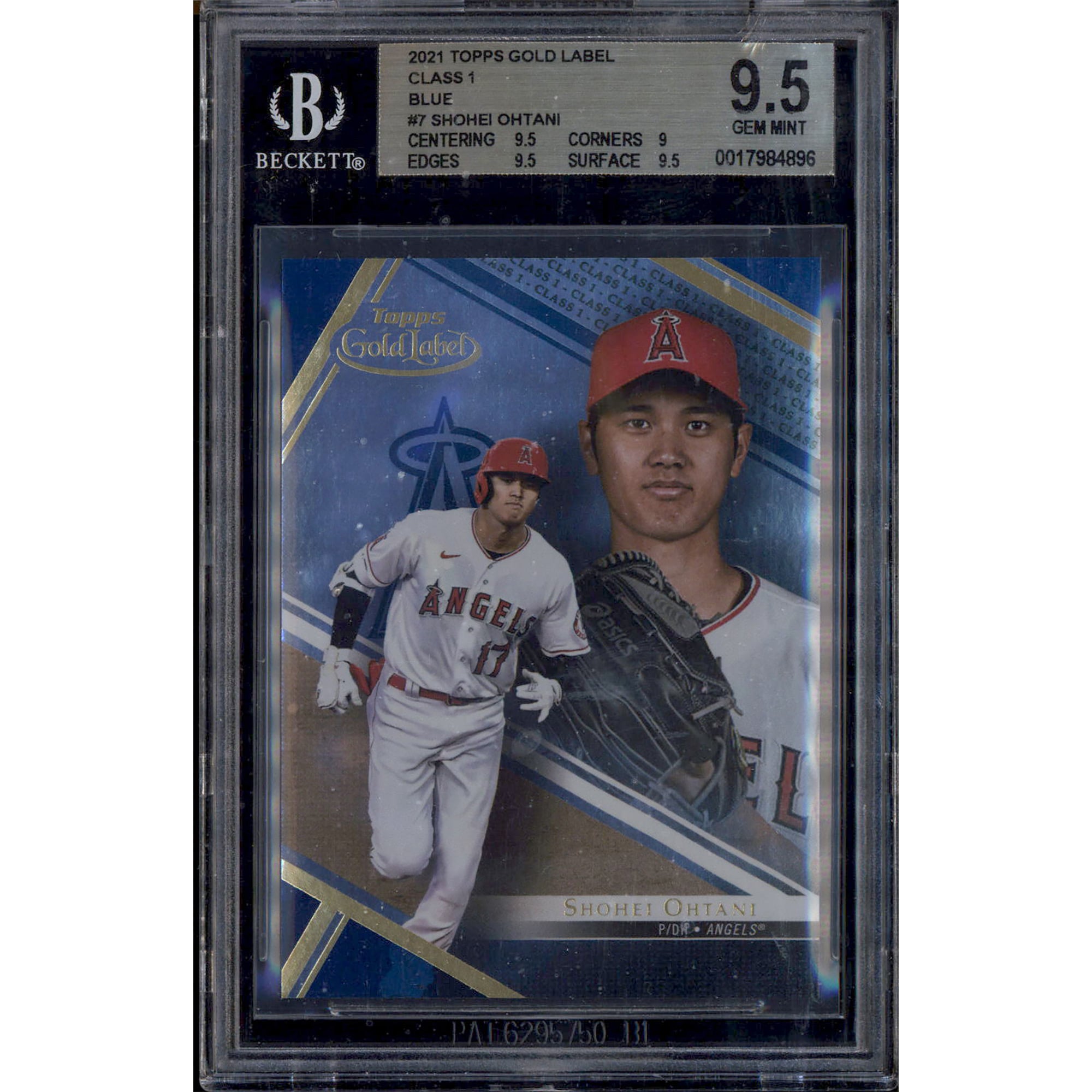 2021 Topps Gold Label Class 1 Blue #7 Shohei Ohtani /150 BGS 9.5