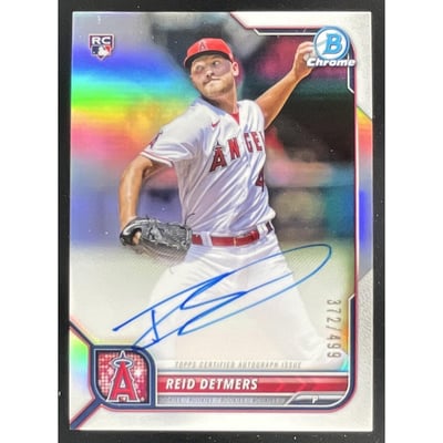 2022 Bowman Chrome Rookie Autographs Refractor #CRA-RD Reid Detmers RC Auto /499