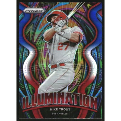 2022 Panini Prizm Illumination Prizms Red White and Blue #10 Mike Trout