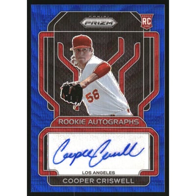 2022 Panini Prizm Rookie Autographs Prizms Blue Wave #79 Cooper Criswell