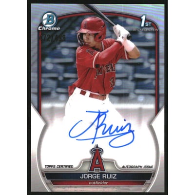2023 Bowman Chrome Prospect Autographs Refractors #CPAJRZ Jorge Ruiz