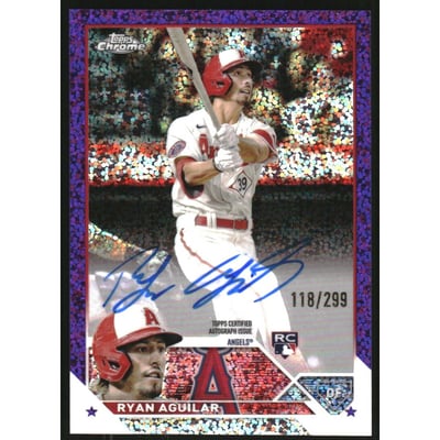 2023 Topps Chrome Rookie Autographs Purple Speckle Refractors #RARA Ryan Aguilar