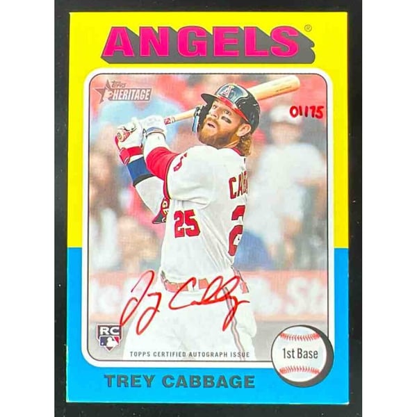 2024 Topps Heritage Real One Special Edition Red Ink Trey Cabbage 