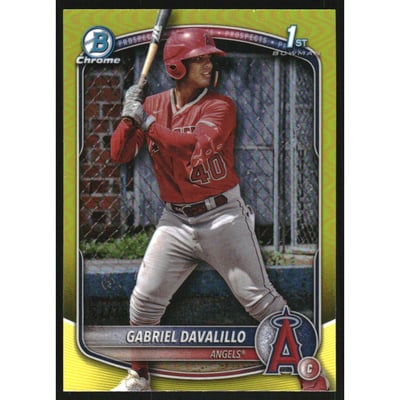 2025 Bowman Chrome Prospects Yellow Refractors #BCP178 Gabriel Davalillo