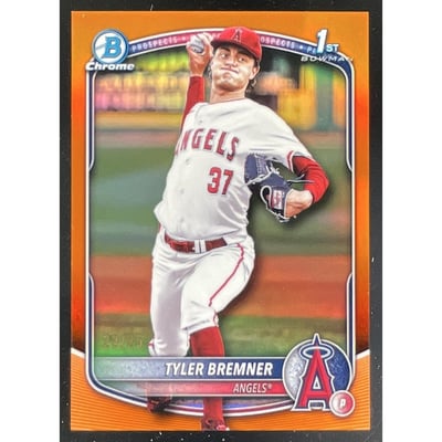 2025 Bowman Draft Chrome Orange Refractor #BDC-37 Tyler Bremner RC /25