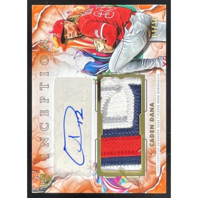 2025 Topps Inception Autographed Patches Orange #IAPC-CDA Caden Dana RC Auto /10